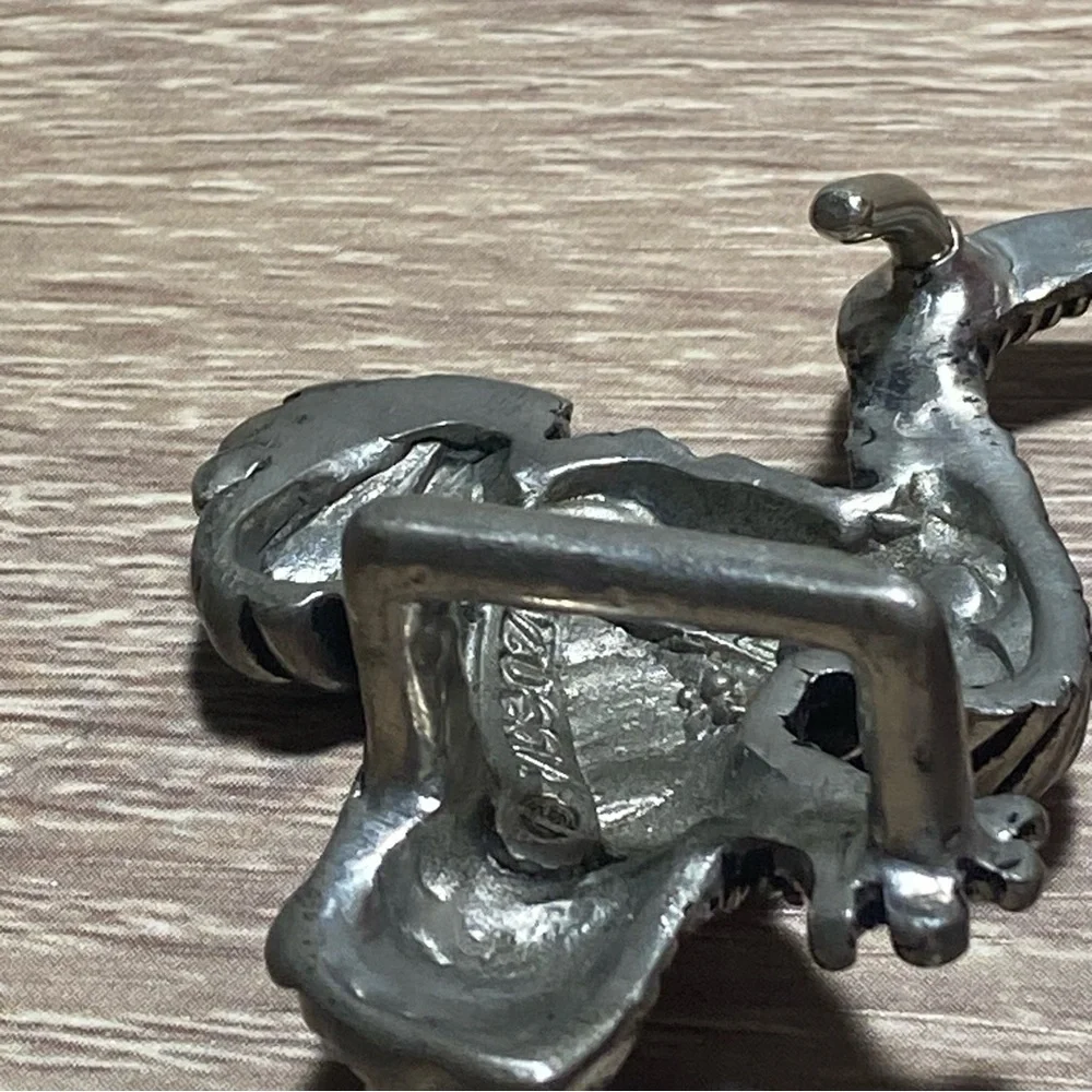 Vicenza silver tone frog buckle for kids belt,‎ see measurements on pics